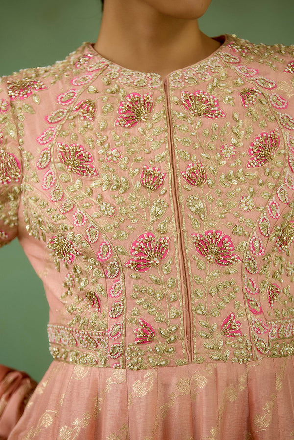 Rose Pink Anarkali Set.