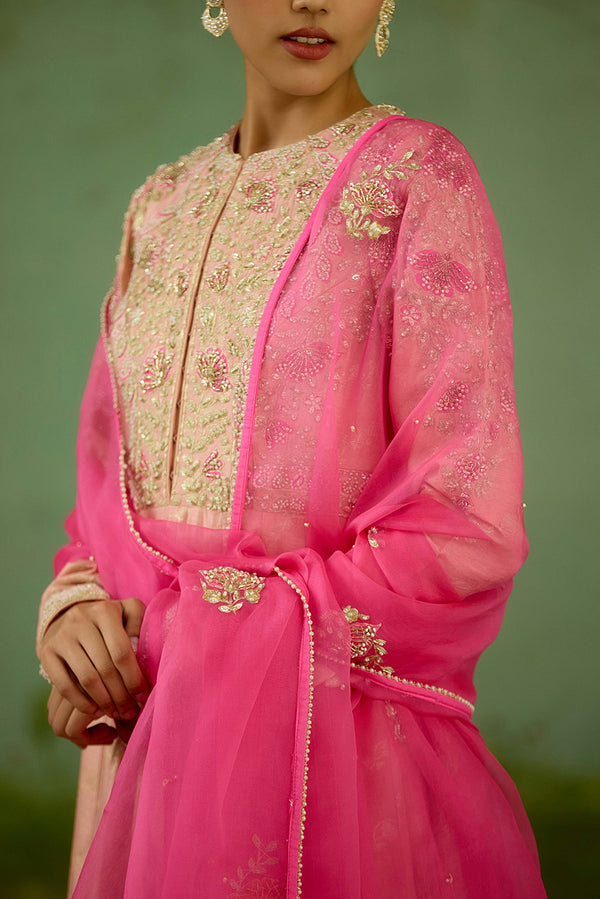 Rose Pink Anarkali Set.
