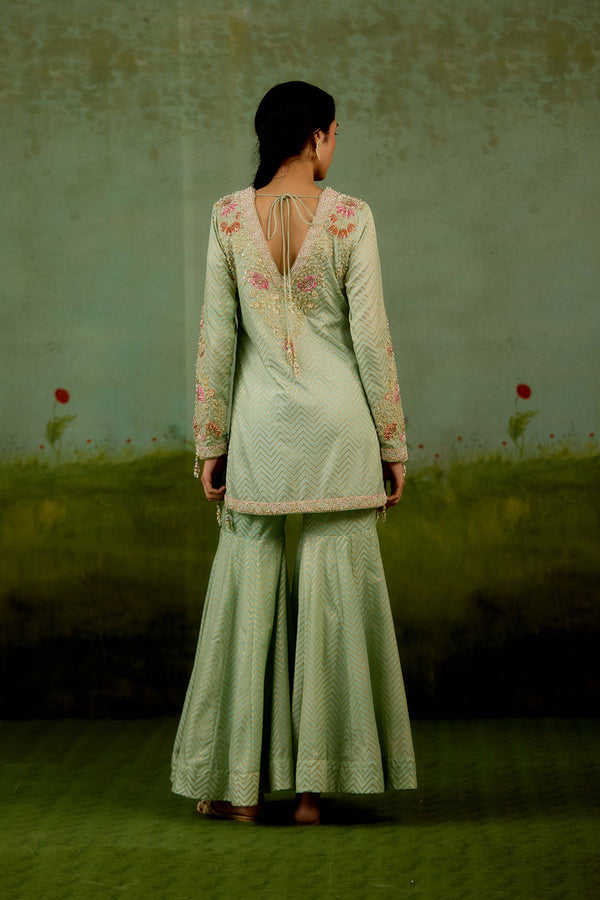 Sea Green Sharara Set