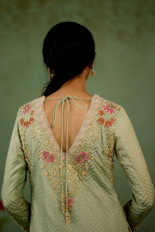 Sea Green Sharara Set