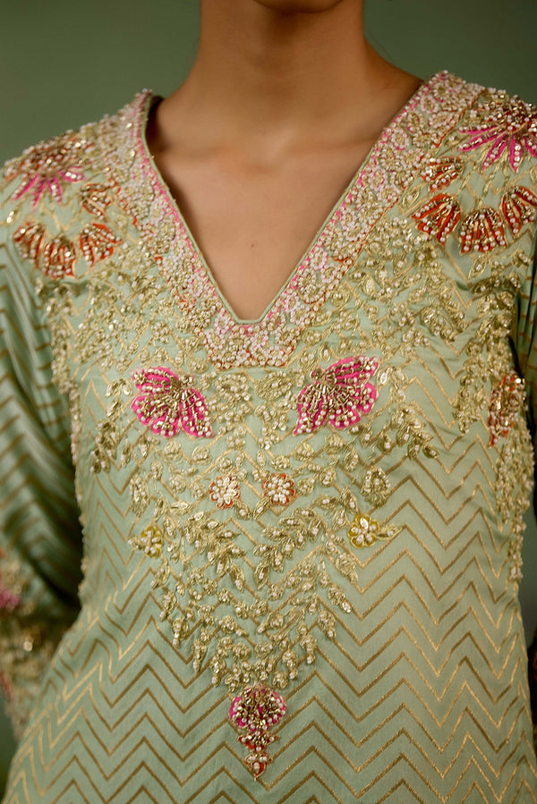 Sea Green Sharara Set