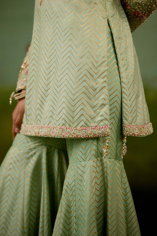 Sea Green Sharara Set