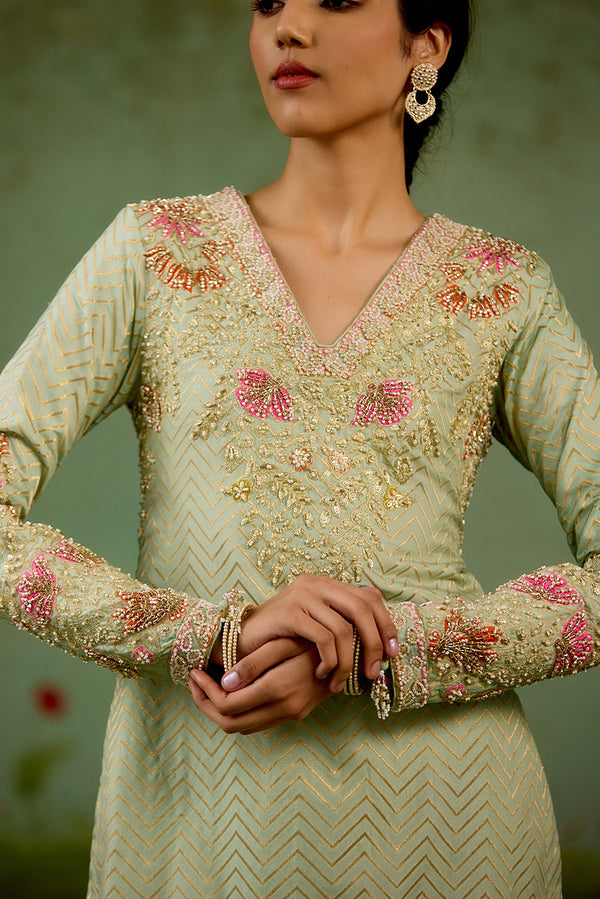 Sea Green Sharara Set