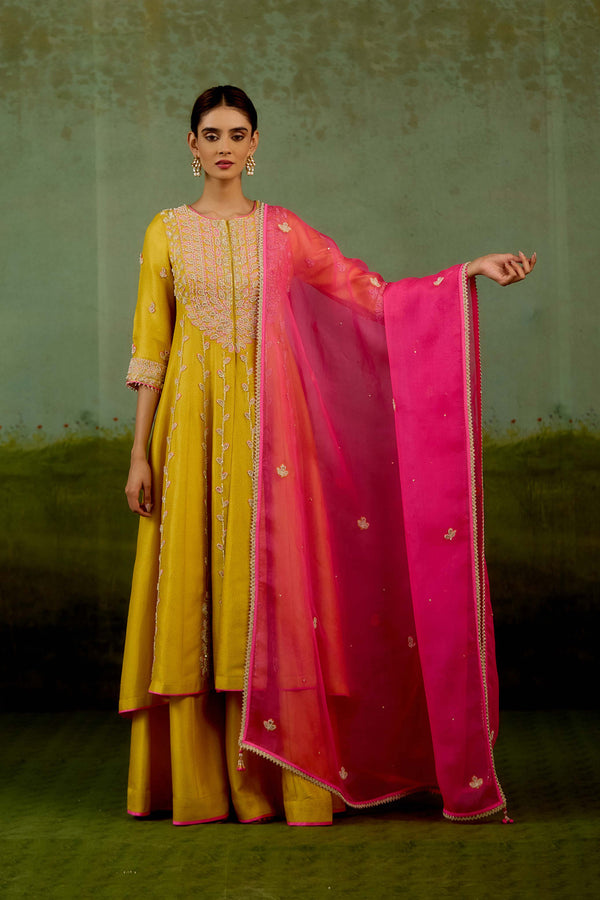 Yellow Anarkali Set