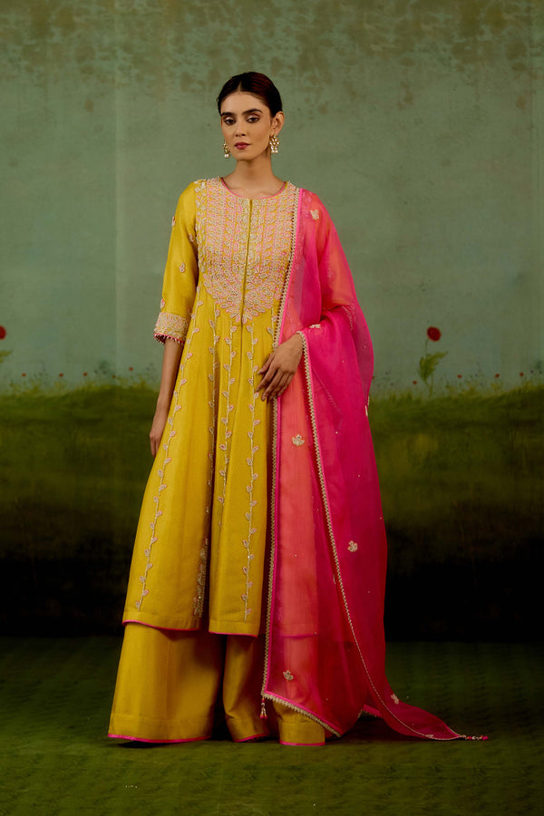 Yellow Anarkali Set