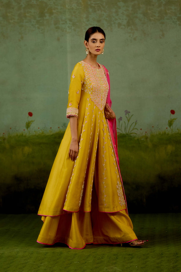 Yellow Anarkali Set