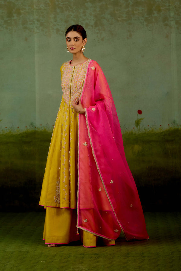 Yellow Anarkali Set