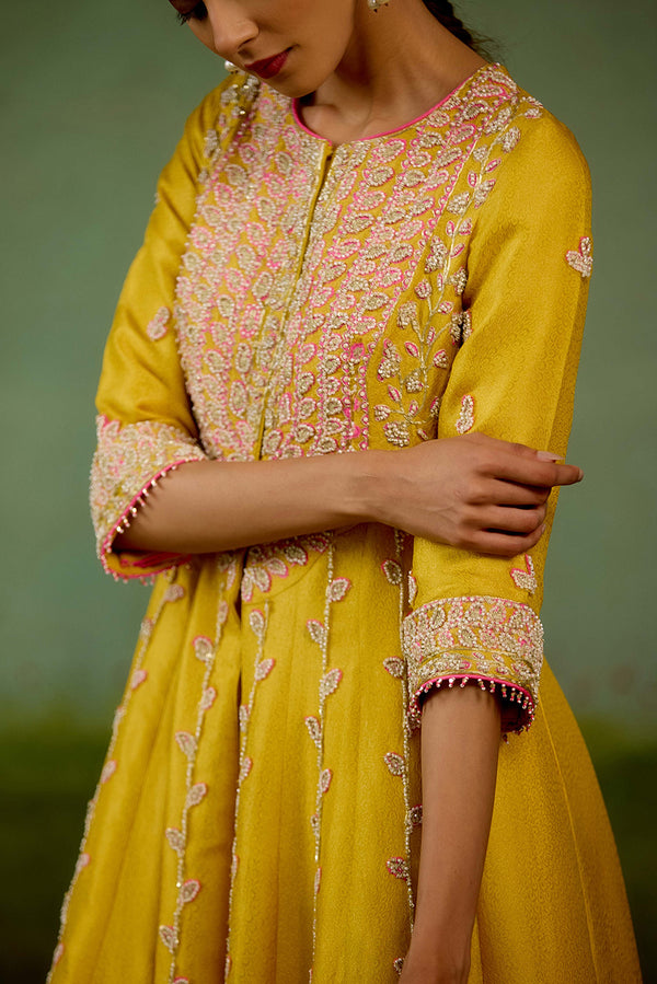 Yellow Anarkali Set
