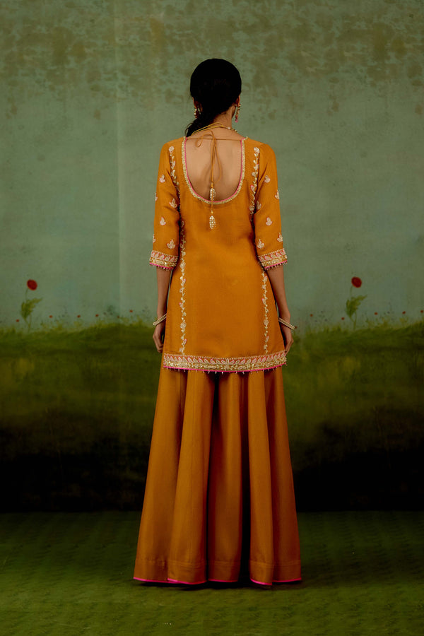 Rust Orange Sharara Set.