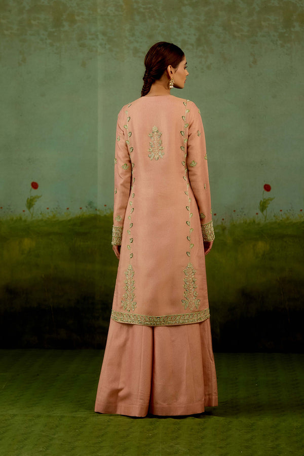 Shell Pink Sharara Set.