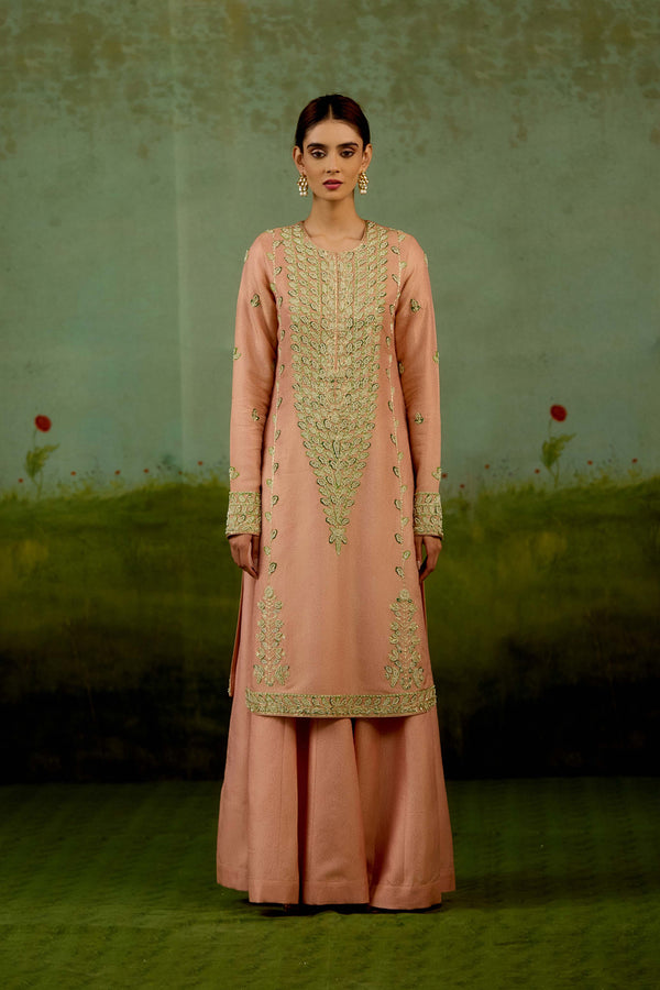 Shell Pink Sharara Set.