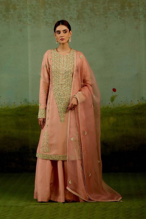 Shell Pink Sharara Set.