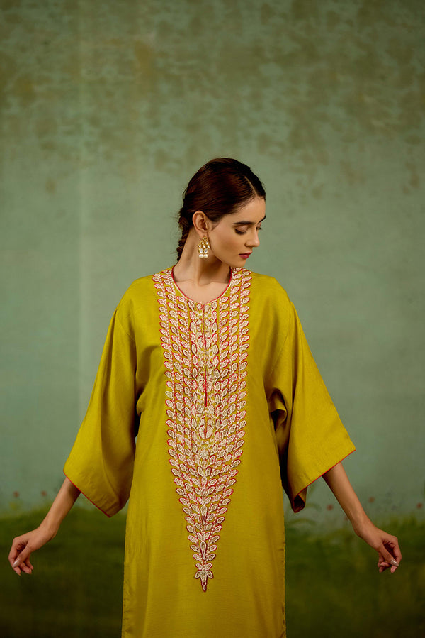 Warm Olive Green Kurta Set.