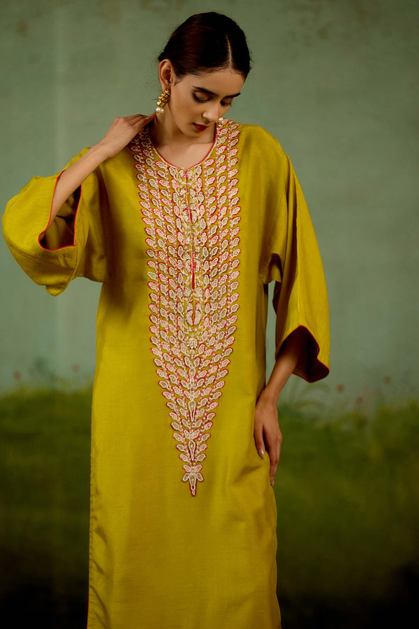 Warm Olive Green Kurta Set.