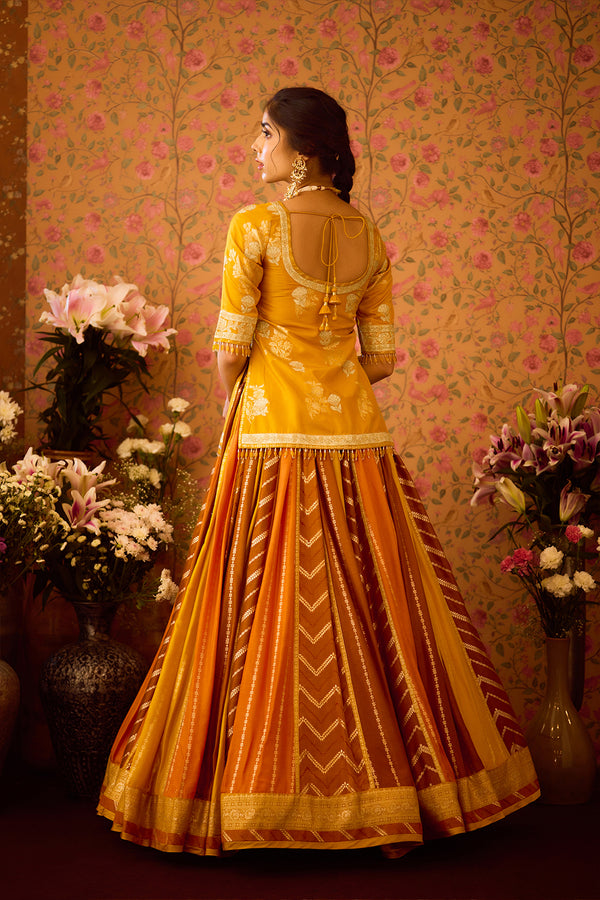 Yam Yellow Choli Lehenga Set.