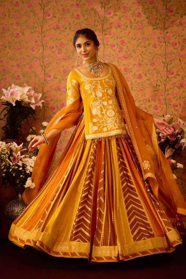 Yam Yellow Choli Lehenga Set.