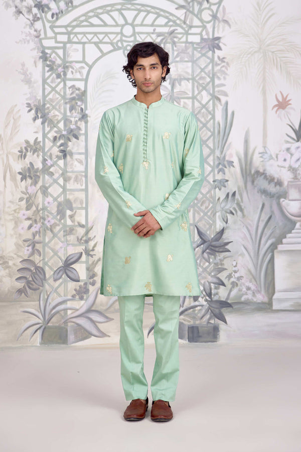 Sea Green Kurta Set.