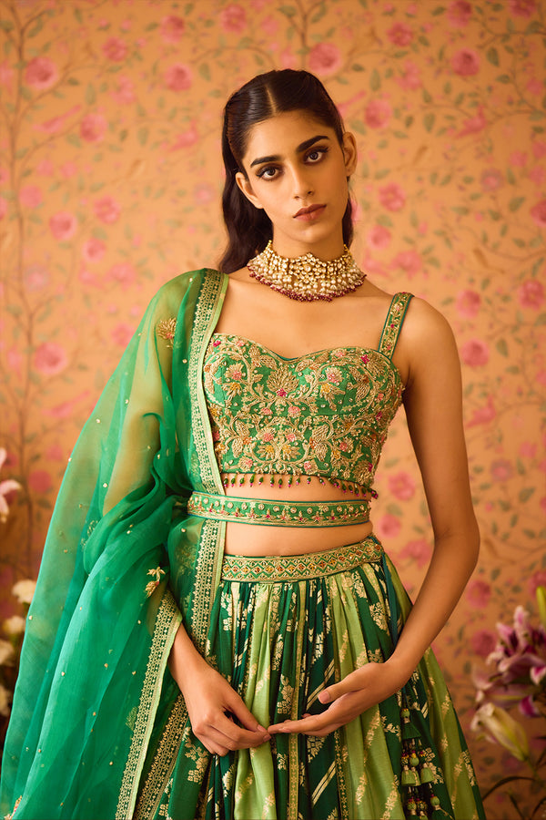 Jasper Green Lehenga Set.