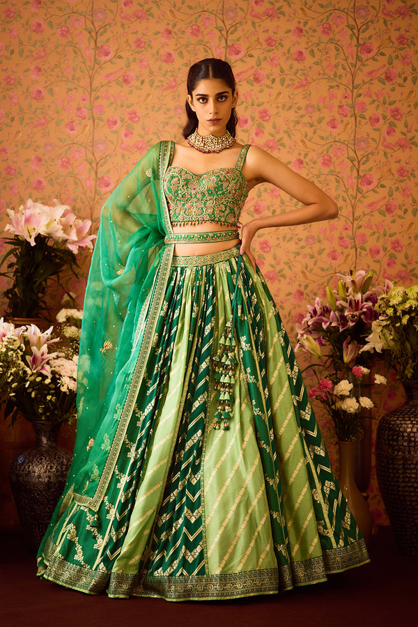 Jasper Green Lehenga Set.