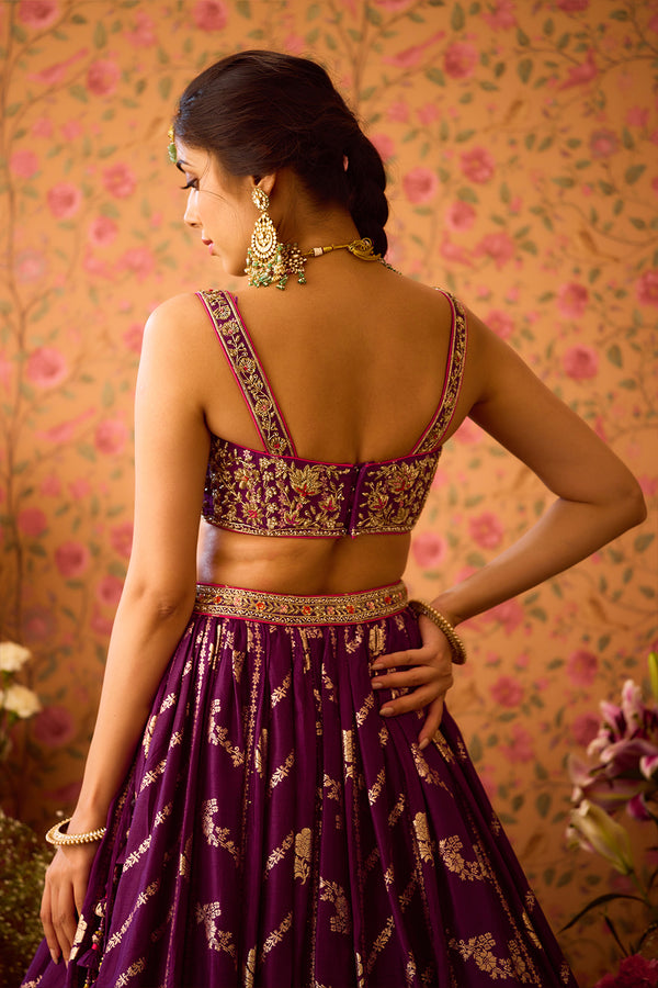 Phlox Purple Lehenga Set.