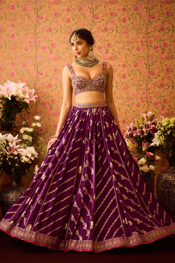 Phlox Purple Lehenga Set.