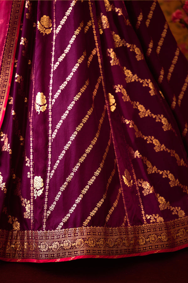 Phlox Purple Lehenga Set.