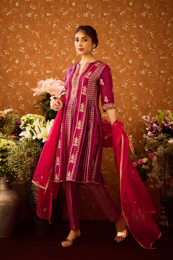 Raspberry Purple Kurta Set.