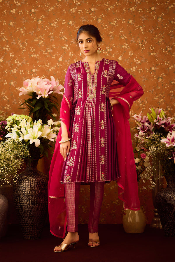 Raspberry Purple Kurta Set.