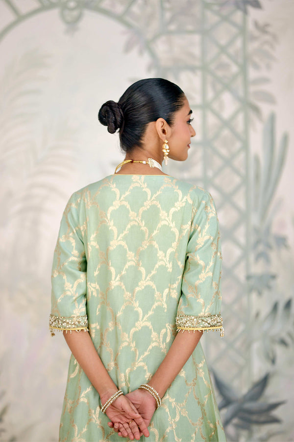Smoke Green Kurta Set.
