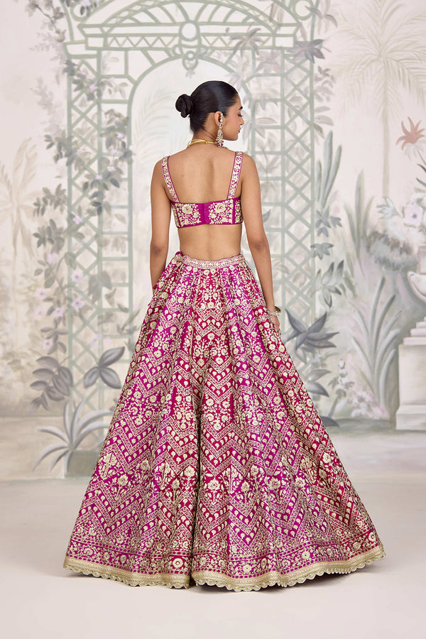 Wine Maroon Lehenga Set.