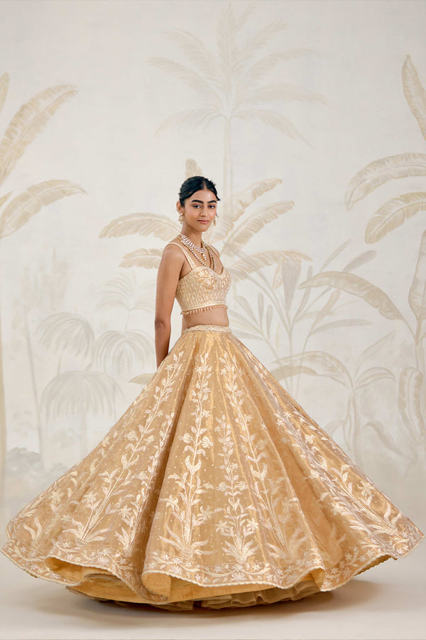 Gold Lehenga Set.