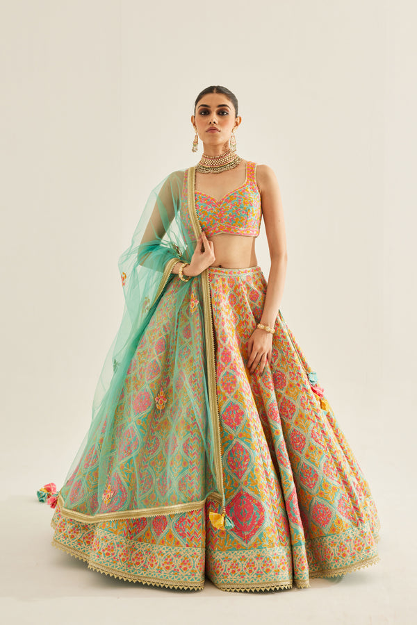 Capri Blue Lehenga Set.