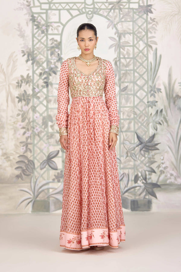 Rose Pink Anarkali Set.