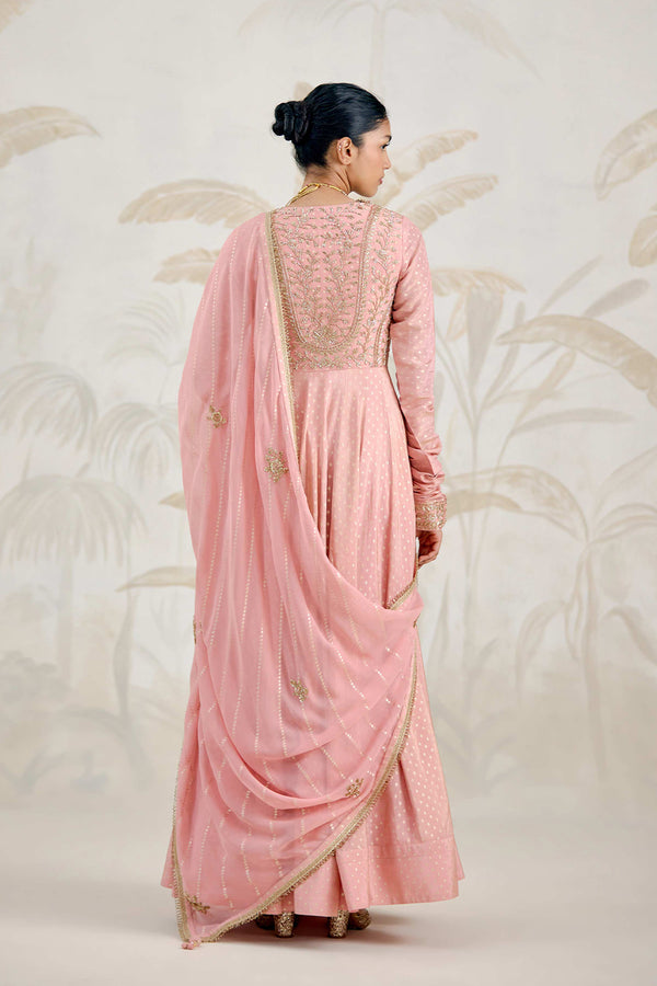 Old Rose Pink Anarkali Set.