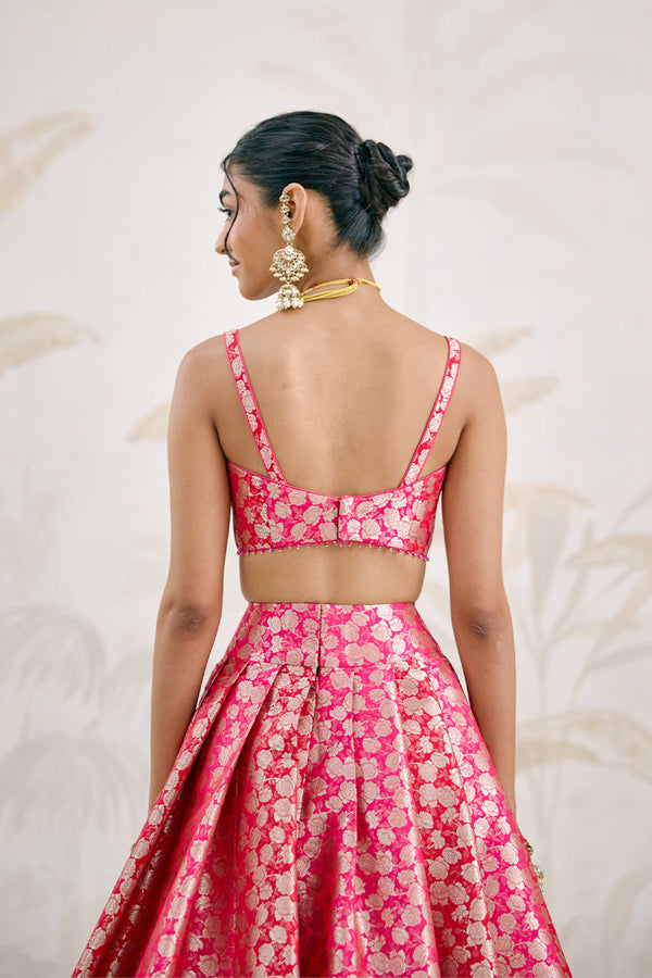 Fuchsia Pink Lehenga Set.