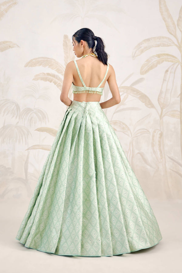 Secrest Green Lehenga Set.