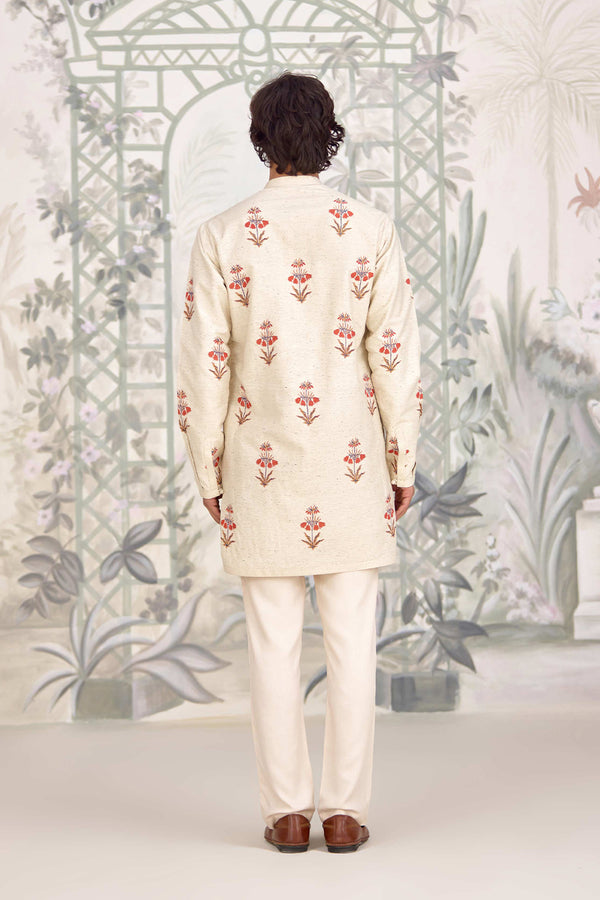 Ivory Kurta & Waistcoat Set.