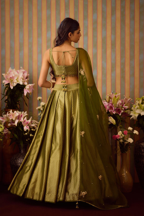 Garden Green Lehenga Set.