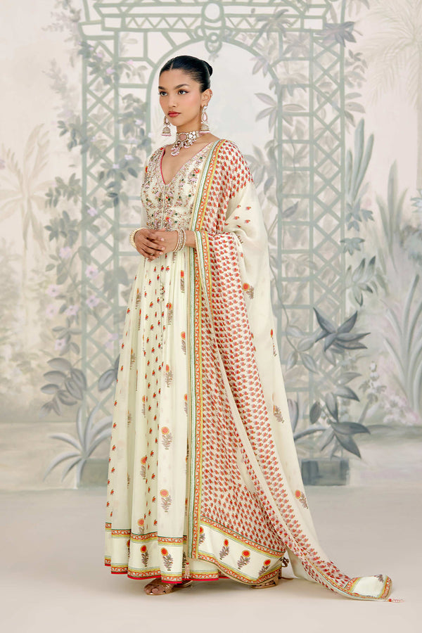 Canary Green Anarkali Set.