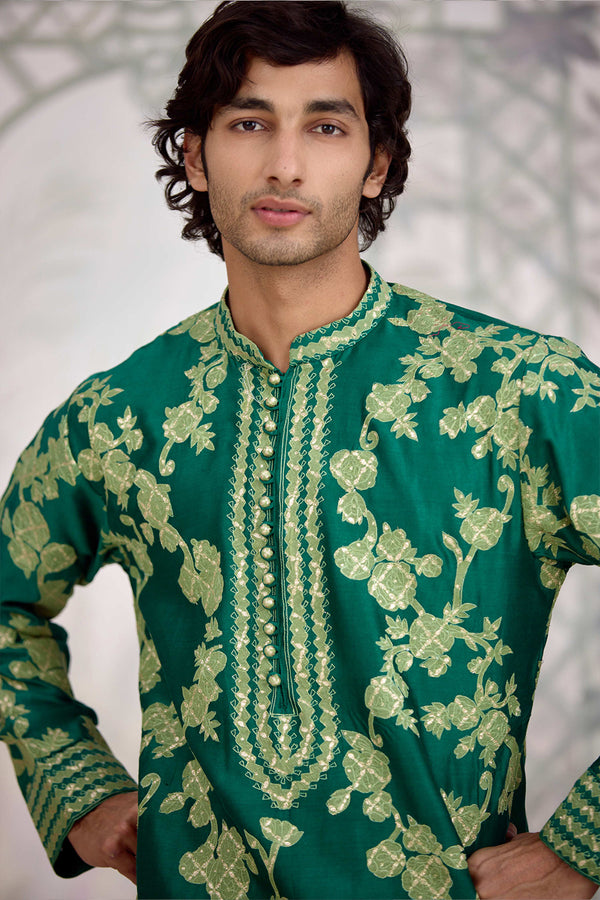 Forest Green Kurta Set.