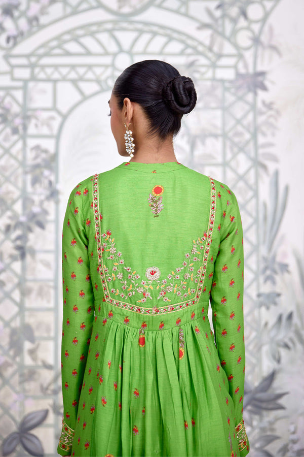 Green Anarkali Set.