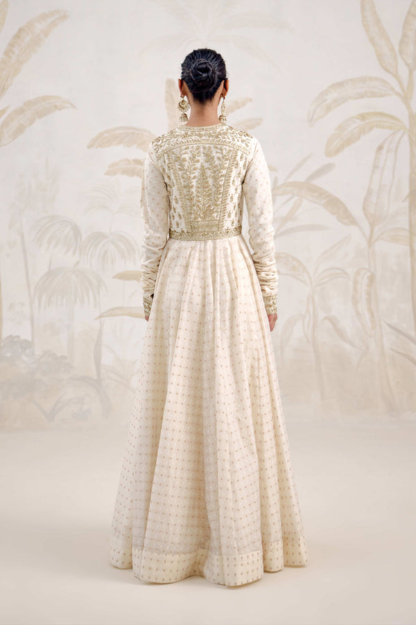 Ivory Anarkali Set.