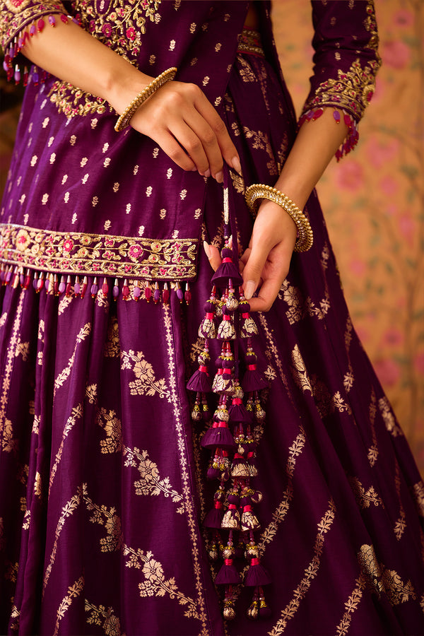 Phlox Purple Choli Lehenga Set.