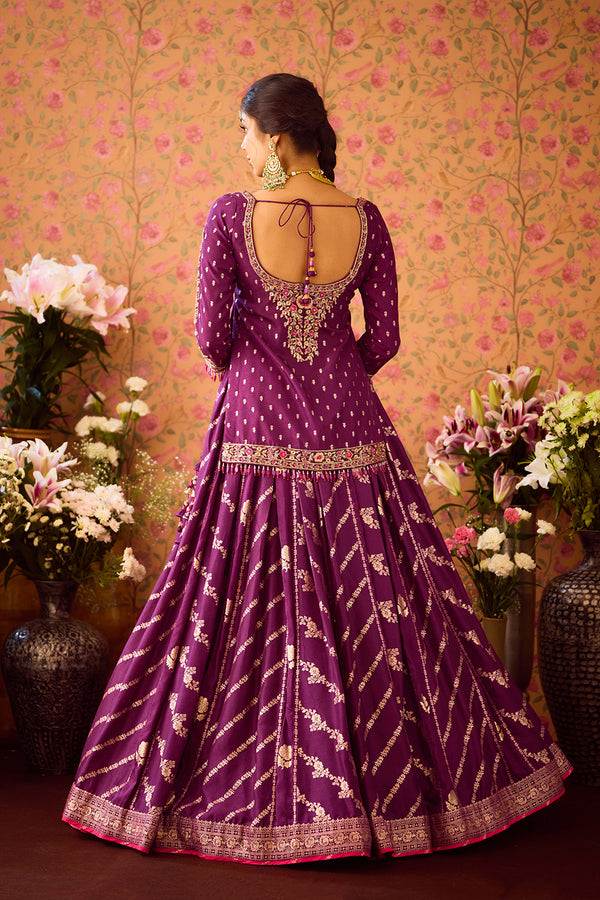 Phlox Purple Choli Lehenga Set.