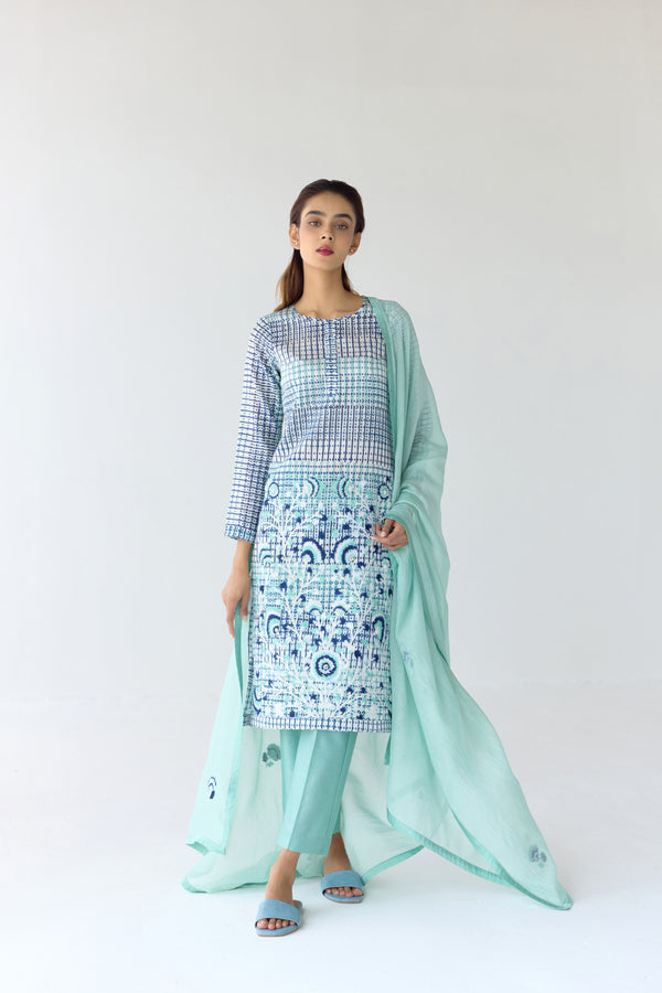 Mist Jade Blue Kurta Set