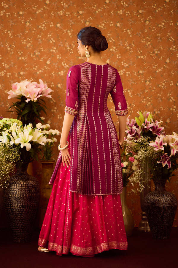 Raspberry Purple Sharara Set.