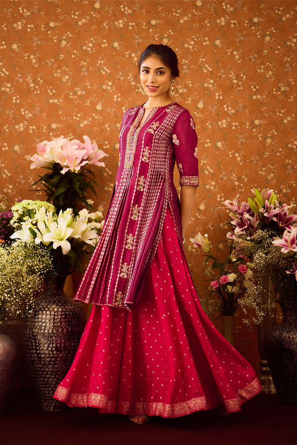 Raspberry Purple Sharara Set.