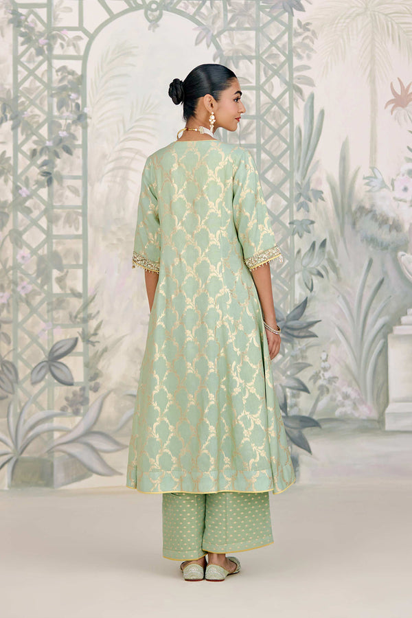 Smoke Green Kurta Set.