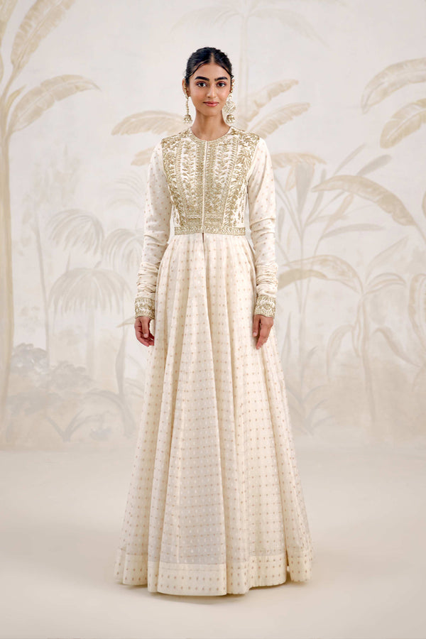 Ivory Anarkali Set.