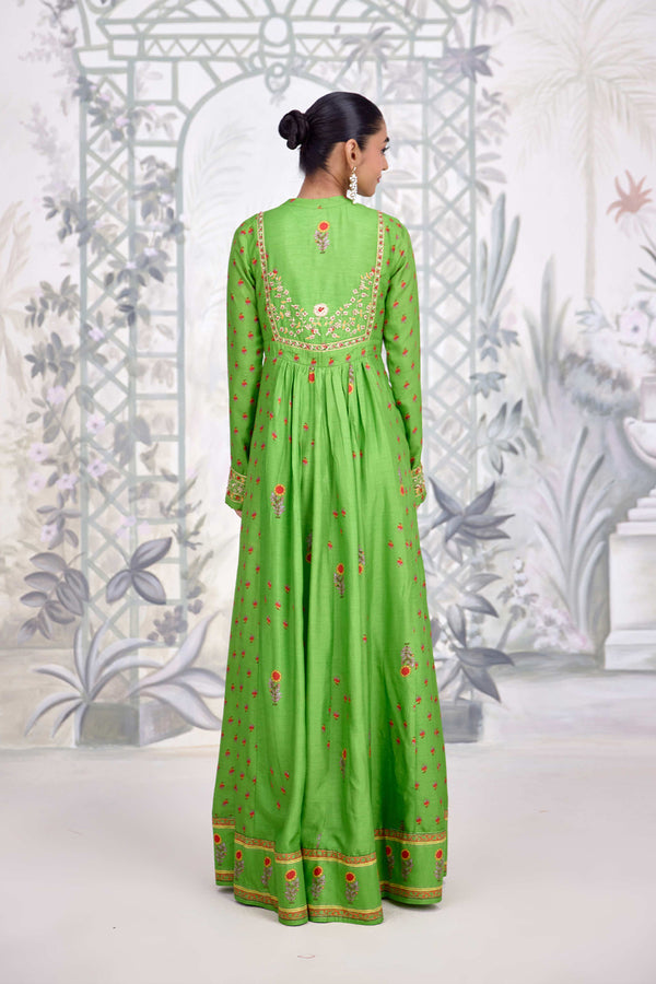 Green Anarkali Set.